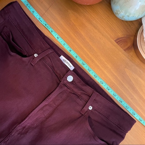 Good American Good Legs Maroon Ankle Leg Lace Up Jean Womens 18 - Picture 5 of 9